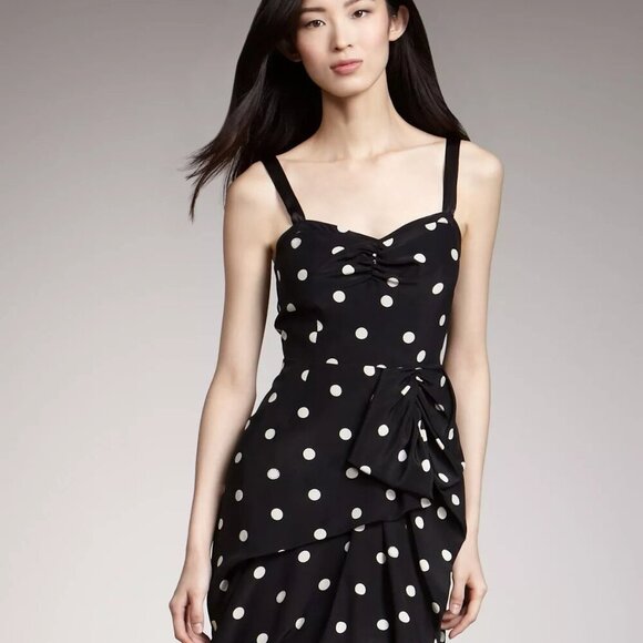 Marc by Marc Jacobs Black Polka Dot Silk Dress 4 - Picture 1 of 5